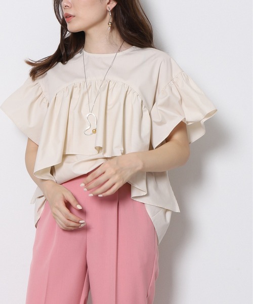 「Re.Verofonna」 半袖ブラウス MEDIUM ピンク レディース_画像9