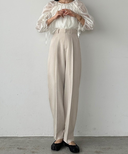 「Louere」 スラックス X-LARGE アイボリー レディース_画像7