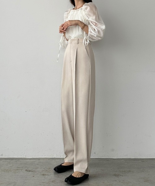 「Louere」 スラックス X-LARGE アイボリー レディース_画像8