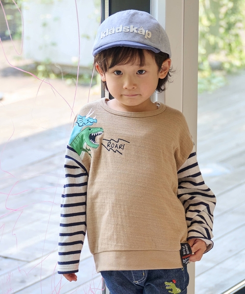 kladskap（クレードスコープ） tシャツ 恐竜接結長袖Tシャツ キッズ