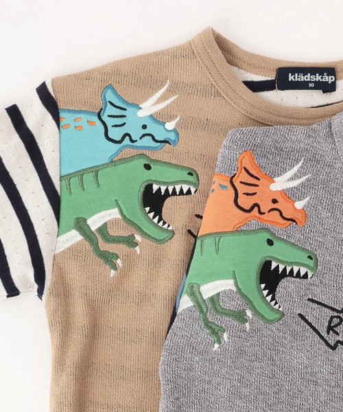 kladskap（クレードスコープ） tシャツ 恐竜接結長袖Tシャツ キッズ