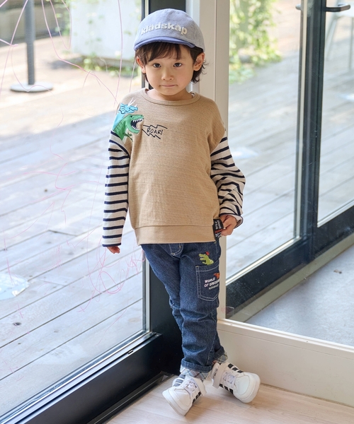 kladskap（クレードスコープ） tシャツ 恐竜接結長袖Tシャツ キッズ
