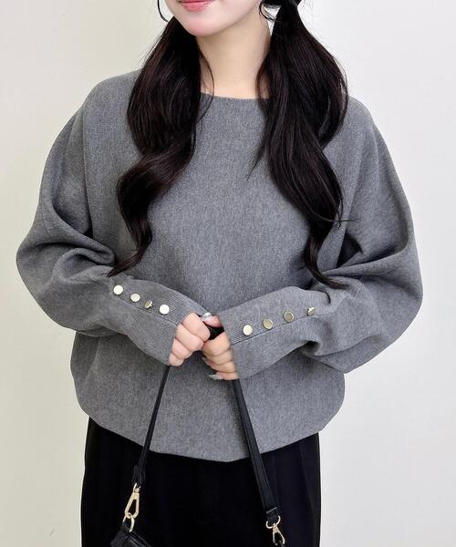 INGNIドルマン袖ニットトップス グレー系 袖ボタンドルマンニット｜INGNI(イング) 公式通販｜INGNI STORE