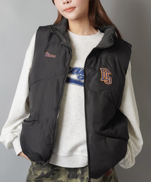 Danton（ダントン） ワンポイントダウンベスト 34 ブルー レディース