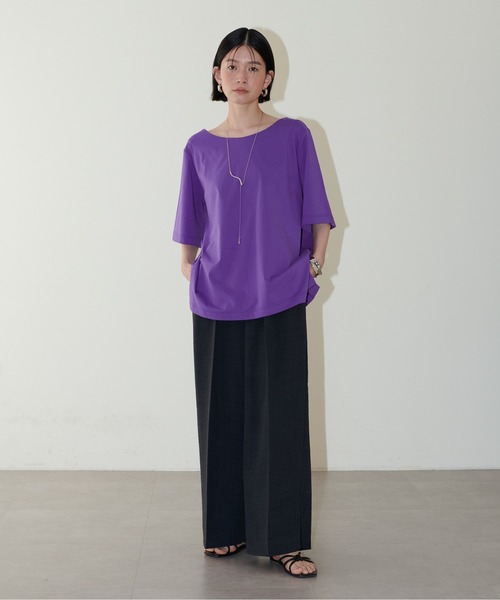 「LARUTA」 半袖カットソー FREE オフホワイト レディース_画像2