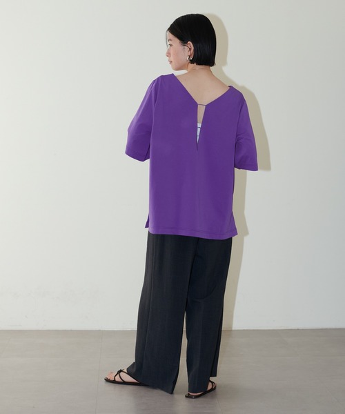 「LARUTA」 半袖カットソー FREE オフホワイト レディース_画像3