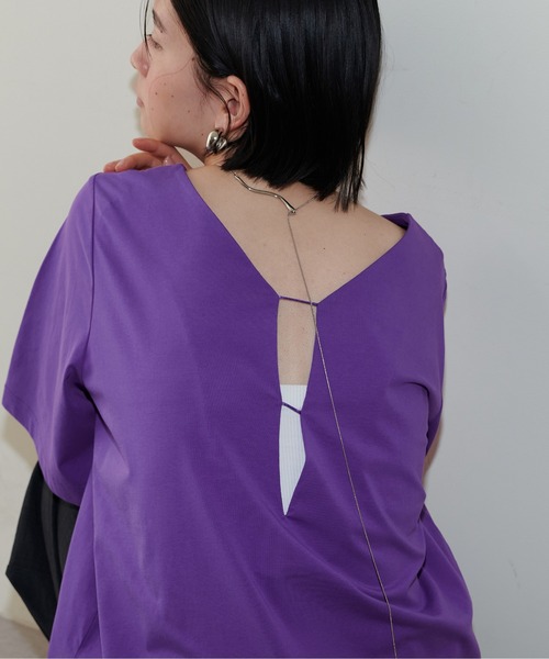 「LARUTA」 半袖カットソー FREE オフホワイト レディース_画像7