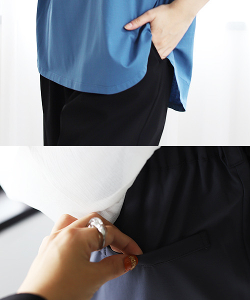 「REAL CUBE」 「HUNCH」イージーパンツ FREE ブラック レディース_画像7