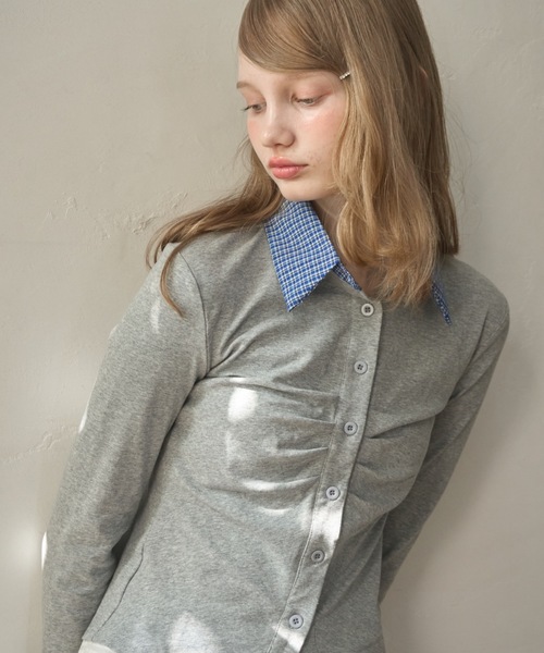 Birthday room（バースデイルーム） tシャツ 襟付きギャザートップス