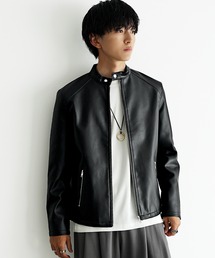 最終タイムセール☆ブラックレザーシングルライダースジャケット MinoriTY（マイノリティ） 革ジャン ライダース 「MinoriTY select」PU