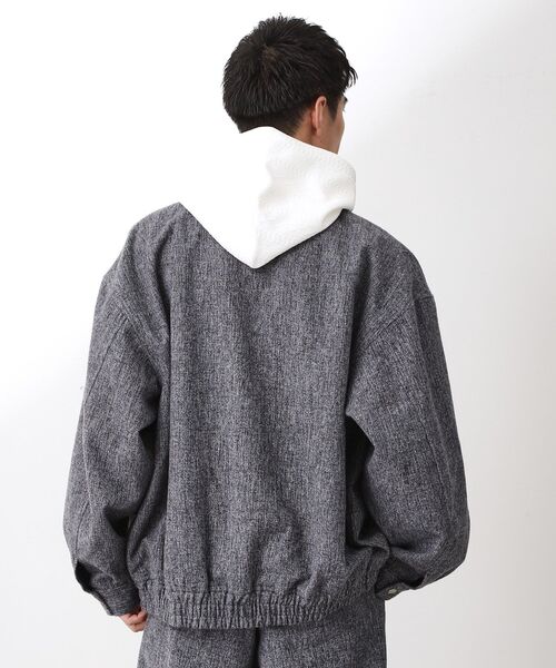 THE SHOP TK ブルゾン アウター ツイードフライトビッグブルゾン