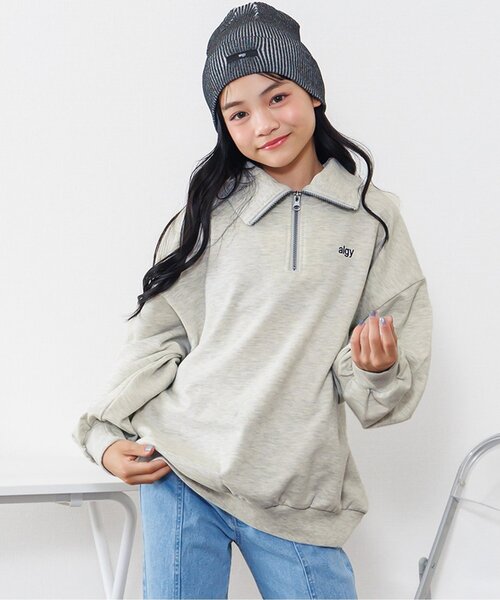 algy（アルジー） トレーナー ハーフジップハートBIGトレーナー キッズ