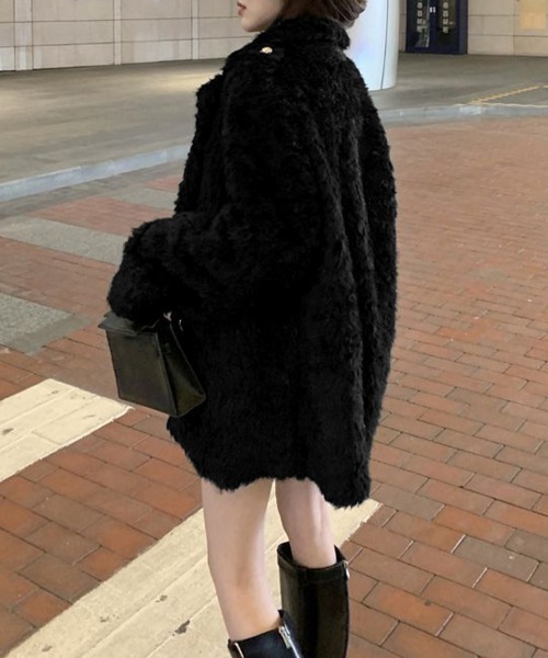 の*ん様 冬物アウター　レディース　ジャケット　美品　(ブラック) セール】 quaranciel:〈撥水加工〉中綿 テーラード ミドル Wボタン