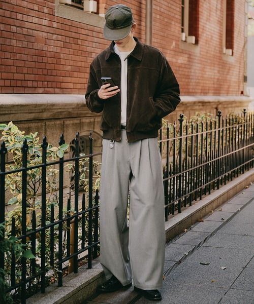 Regen Glanz シンセティックスエードジップブルゾン ブラウン　S synthetic suede zip blouson / シンセティックスエードジップブルゾン