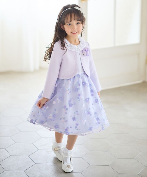 ワンピース 花柄刺繍ワンピース キッズ 子供服 女の子の画像