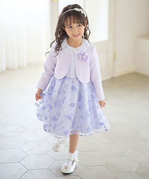 apolinakids花柄刺繍ワンピース ANY（エニィ） ワンピース 花柄刺繍ワンピース キッズ 子供服 女の子