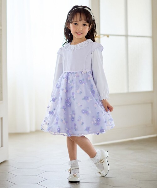 ANY（エニィ） ワンピース 花柄刺繍ワンピース キッズ 子供服 女の子