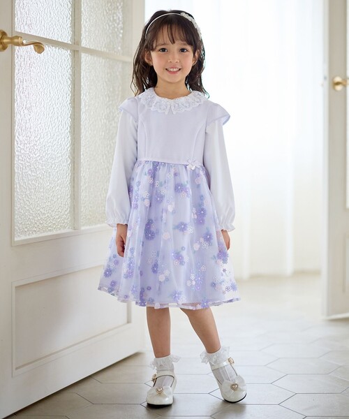 ANY（エニィ） ワンピース 花柄刺繍ワンピース キッズ 子供服 女の子