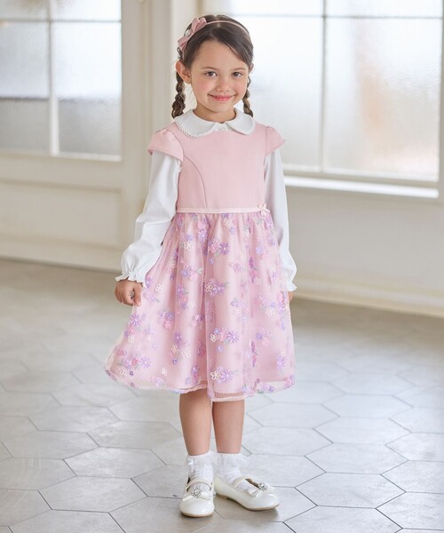 ANY（エニィ） ワンピース 花柄刺繍ワンピース キッズ 子供服 女の子