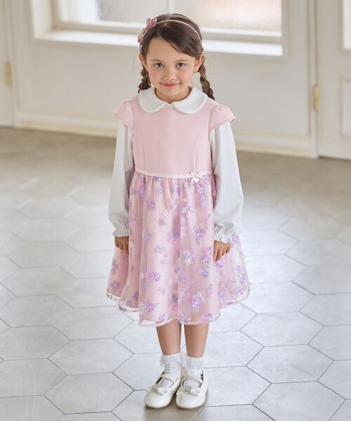 ANY（エニィ） ワンピース 花柄刺繍ワンピース キッズ 子供服 女の子