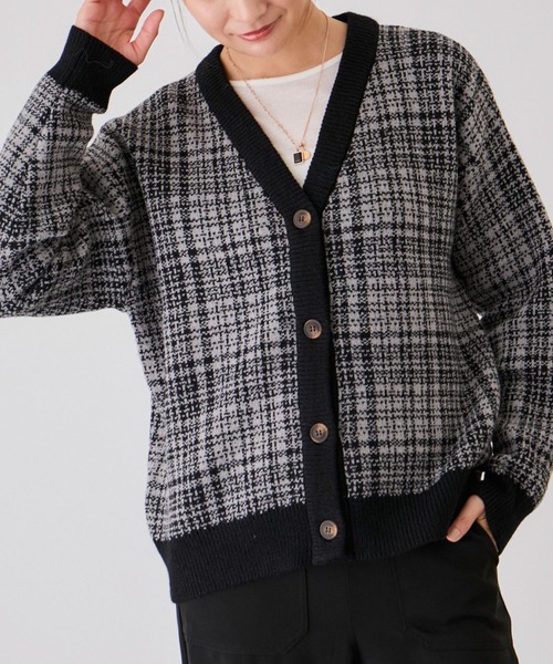 JAYRO（ジャイロ） カーディガン ジャガードチェックカーディガン