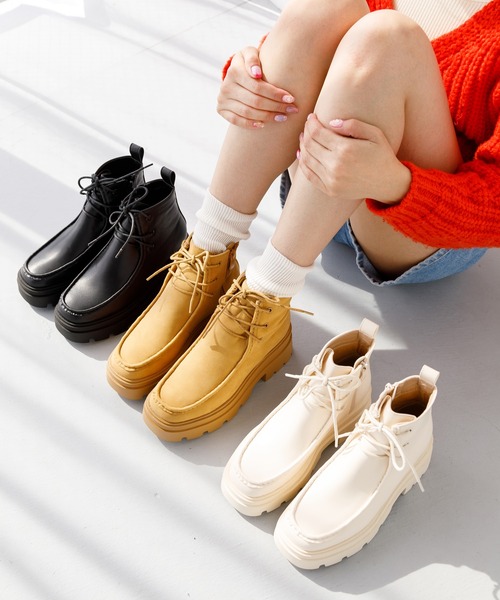 「attagirl」 ショートブーツ M ライトブラウン レディース_画像6