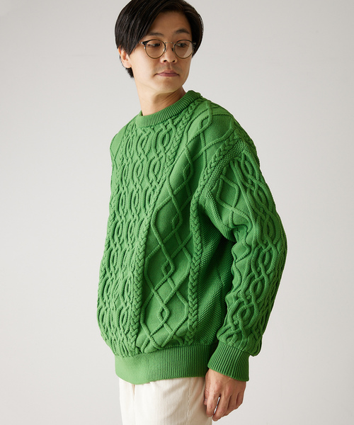 「417 EDIFICE」 長袖ニット MEDIUM チャコールグレー メンズ_画像5