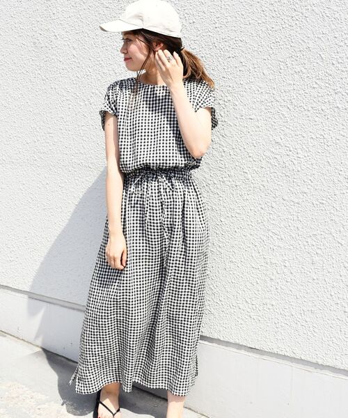 「liflattie ships」 半袖ワンピース SMALL ブラック レディース_画像3