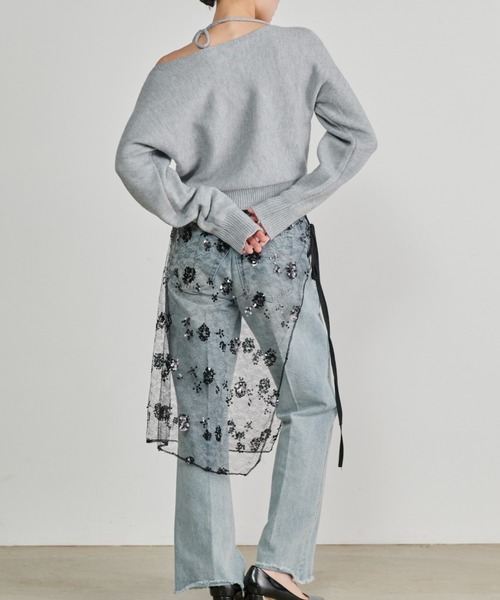 「solleim」 長袖ニット L ブラック レディース_画像4