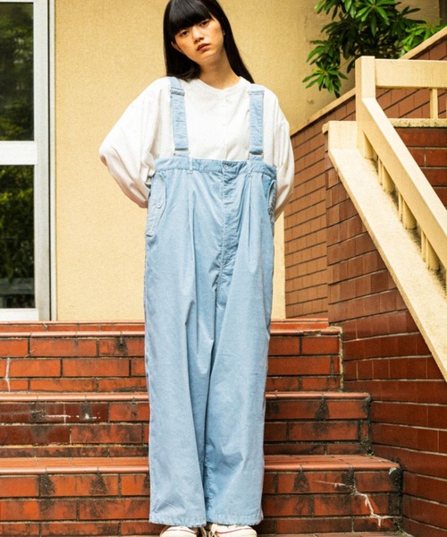 niko and…てぃらさん　ストライプ コットンオーバーオール niko and…（ニコアンド） オーバーオール サロペット コーデュロイ