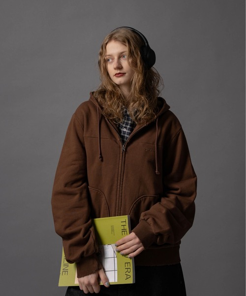 CIVVY. パーカー Cut-off Short Zip Hoodie - カットオフショート
