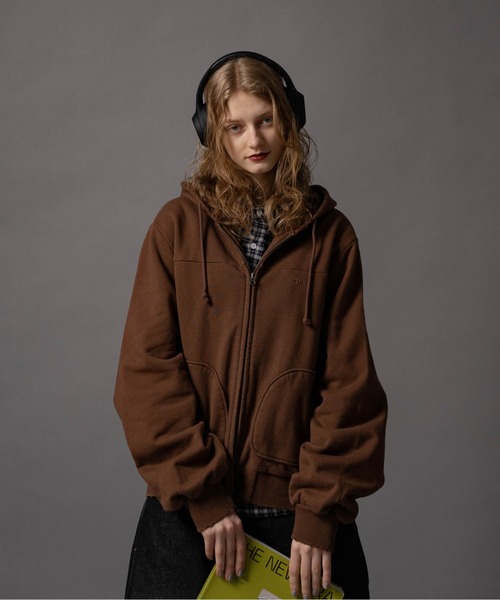 CIVVY. パーカー Cut-off Short Zip Hoodie - カットオフショート