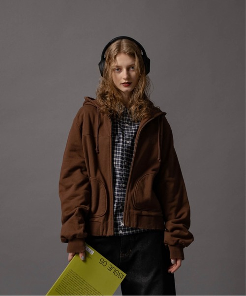 CIVVY. パーカー Cut-off Short Zip Hoodie - カットオフショート