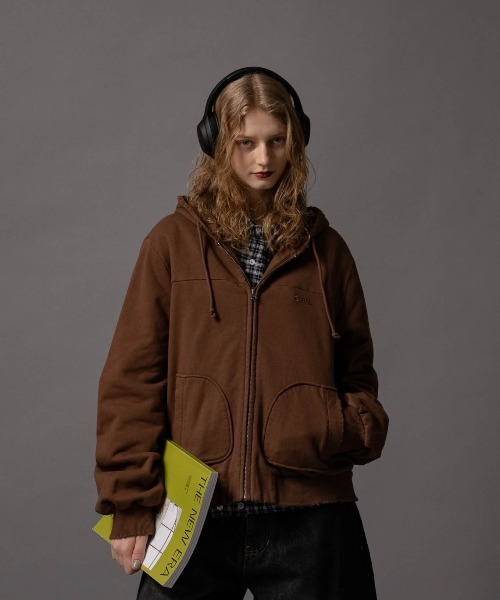 CIVVY. パーカー Cut-off Short Zip Hoodie - カットオフショート