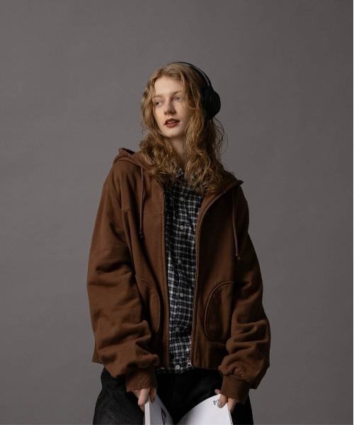 CIVVY. パーカー Cut-off Short Zip Hoodie - カットオフショート