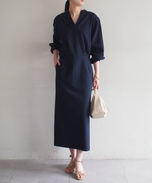 Loungedress（ラウンジドレス） ワンピース リネンライクVワンピース