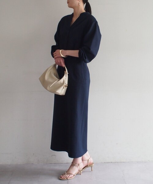 Loungedress（ラウンジドレス） ワンピース リネンライクVワンピース