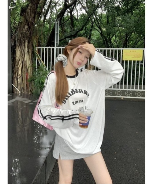 tシャツ リボン飾り カジュアルロング T シャツ レディース : ZOZOTOWN