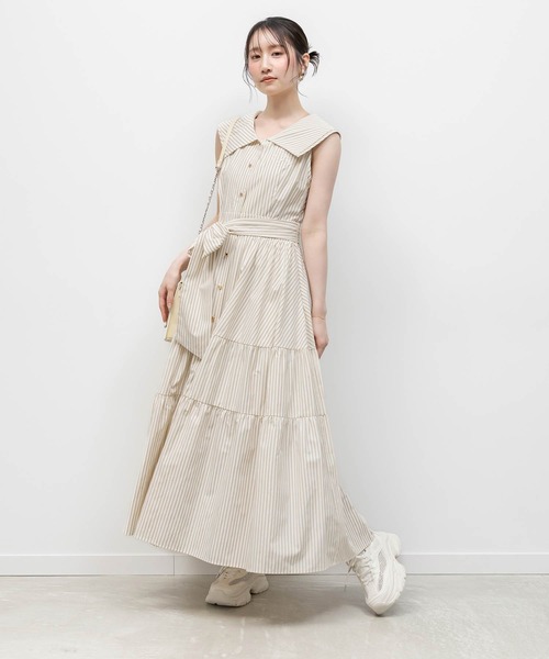 RANDA（ランダ） シャツワンピース ロゴ刺繍シャツティアード