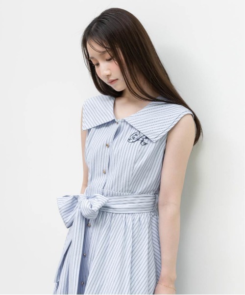 RANDA（ランダ） シャツワンピース ロゴ刺繍シャツティアード