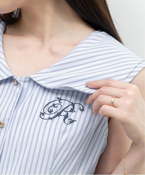 RANDA（ランダ） シャツワンピース ロゴ刺繍シャツティアード