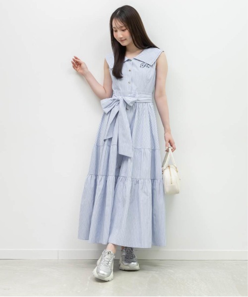 RANDA（ランダ） シャツワンピース ロゴ刺繍シャツティアード