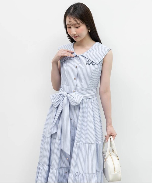 RANDA（ランダ） シャツワンピース ロゴ刺繍シャツティアード