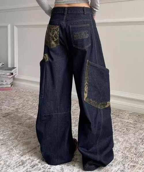 「SHEENA」 ブーツカットデニムパンツ L インディゴブルー レディース_画像2