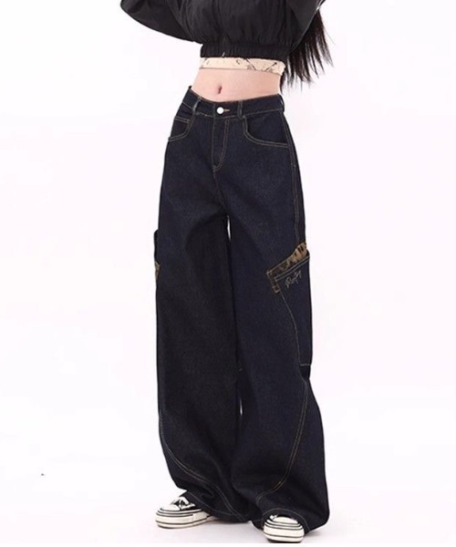 「SHEENA」 ブーツカットデニムパンツ L インディゴブルー レディース_画像6