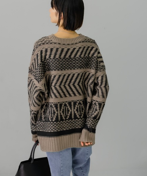 「KBF」 長袖ニット ONE ネイビー レディース_画像7