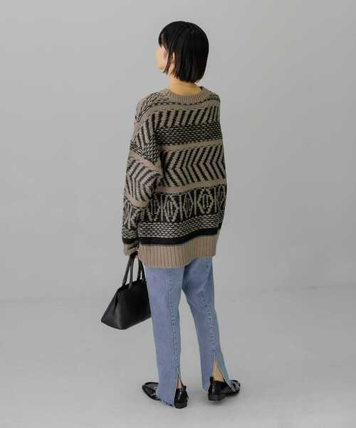 「KBF」 長袖ニット ONE ネイビー レディース_画像10