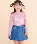 tシャツ 裾レースパッチ刺しゅう天竺長袖Tシャ...の詳細画像2
