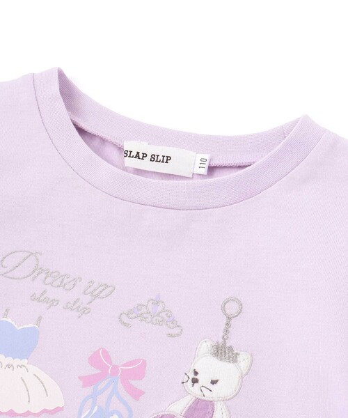 SLAP SLIP（スラップスリップ） tシャツ 裾レースパッチ刺しゅう天竺 