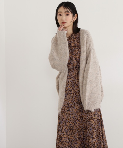 「NATURAL BEAUTY BASIC」 ニットカーディガン MEDIUM ベージュ レディース_画像3